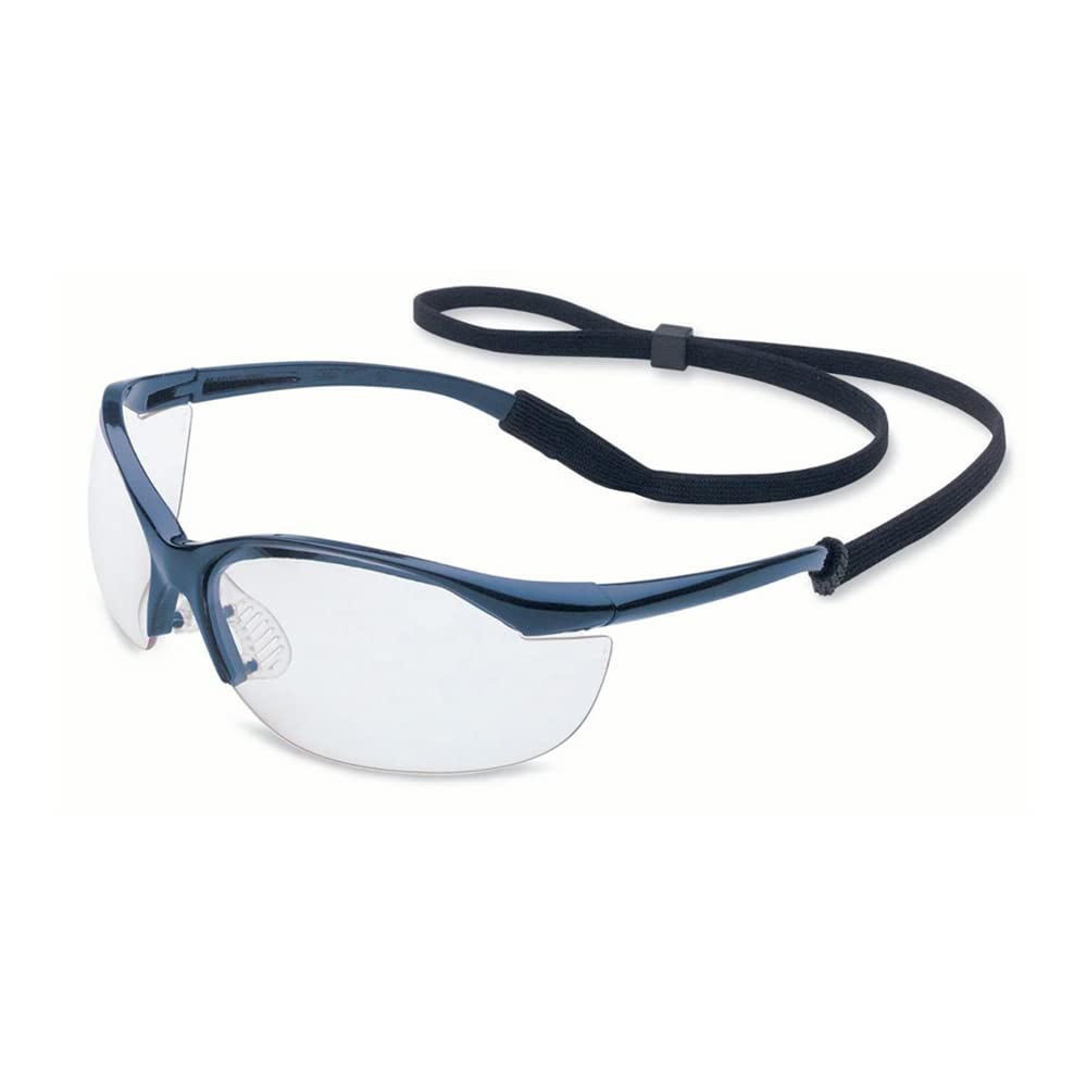 Uvex by Honeywell Vapor Safety Eyewear Metallic Blue Frame, Gray Lens with Anti-Scratch Hardcoat - 11150901