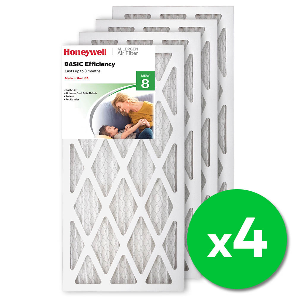 Honeywell 12x24x1 Standard Efficiency Allergen MERV 8 Air Filter, 4 Pack