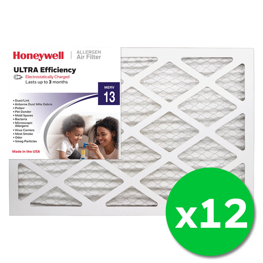 Honeywell 14x20x1 Ultra Efficiency Allergen MERV 13 Air Filter, 12 Pack