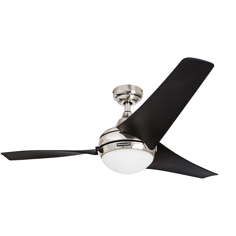Honeywell Rio 3-Blade Ceiling Fan with Light, Brushed Nickel, 52-Inch - 50195
