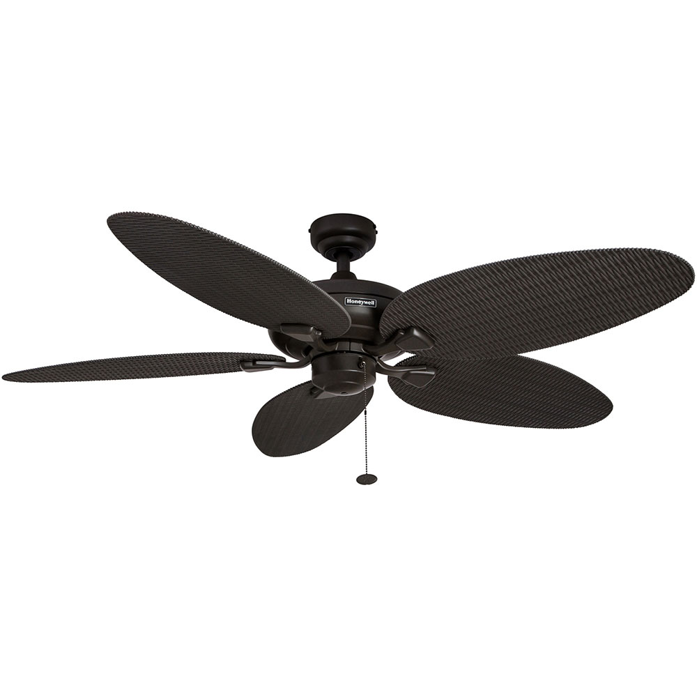 Honeywell Duvall Tropical Palm Leaf Indoor and Outdoor Ceiling Fan, Bronze, 52-Inch - 50201