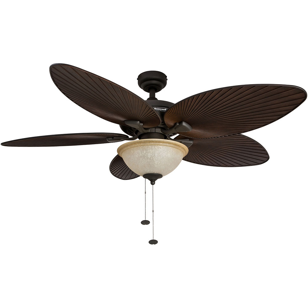Honeywell Palm Island Indoor and Outdoor Ceiling Fan, Bronze, 52-Inch - 50202