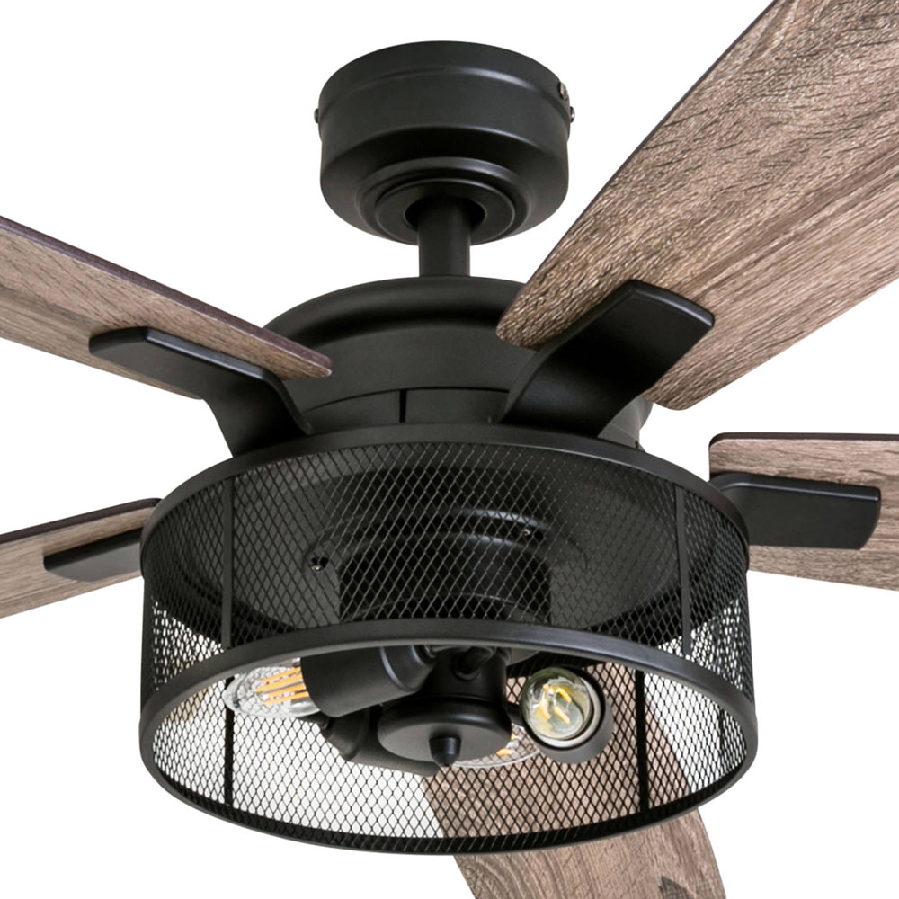 Honeywell Carnegie Ceiling Fan, Matte Black Finish, 52 Inch - 50614