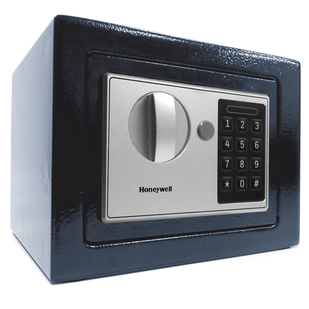 Honeywell 5605B Compact Steel Digital Security Box - Navy (.15 cu ft.)
