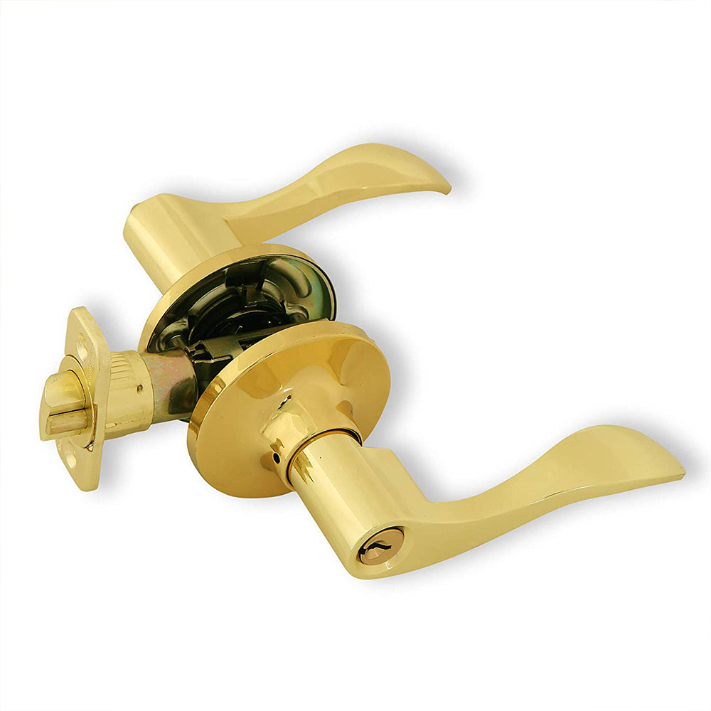 thumbnail image 2 of Honeywell Wave Entry Door Lever – Polished Brass, Keyed Entry With Anti-Bump Security 2 of 14