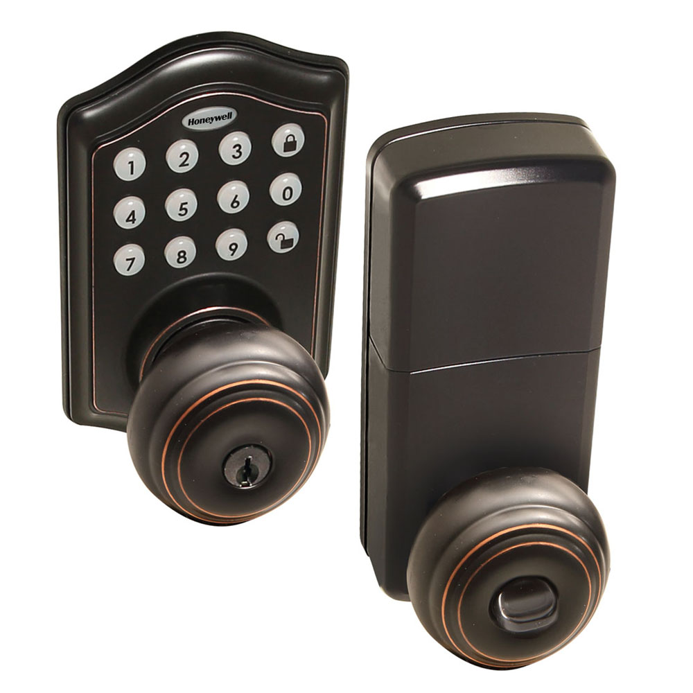 Honeywell 8732401 Electronic Entry Knob Door Lock with Keypad in Oil Rubbed Bronze Honeywell