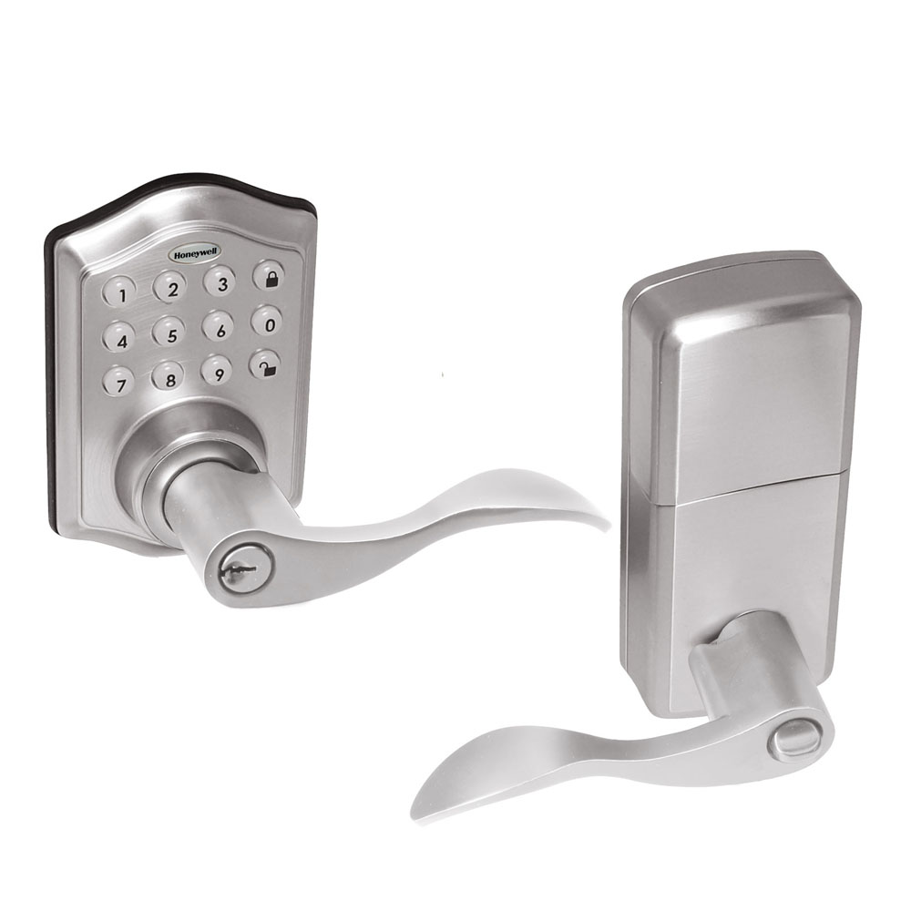 Honeywell Electronic Entry Lever Door Lock with Keypad in Satin Nickel, 8734301