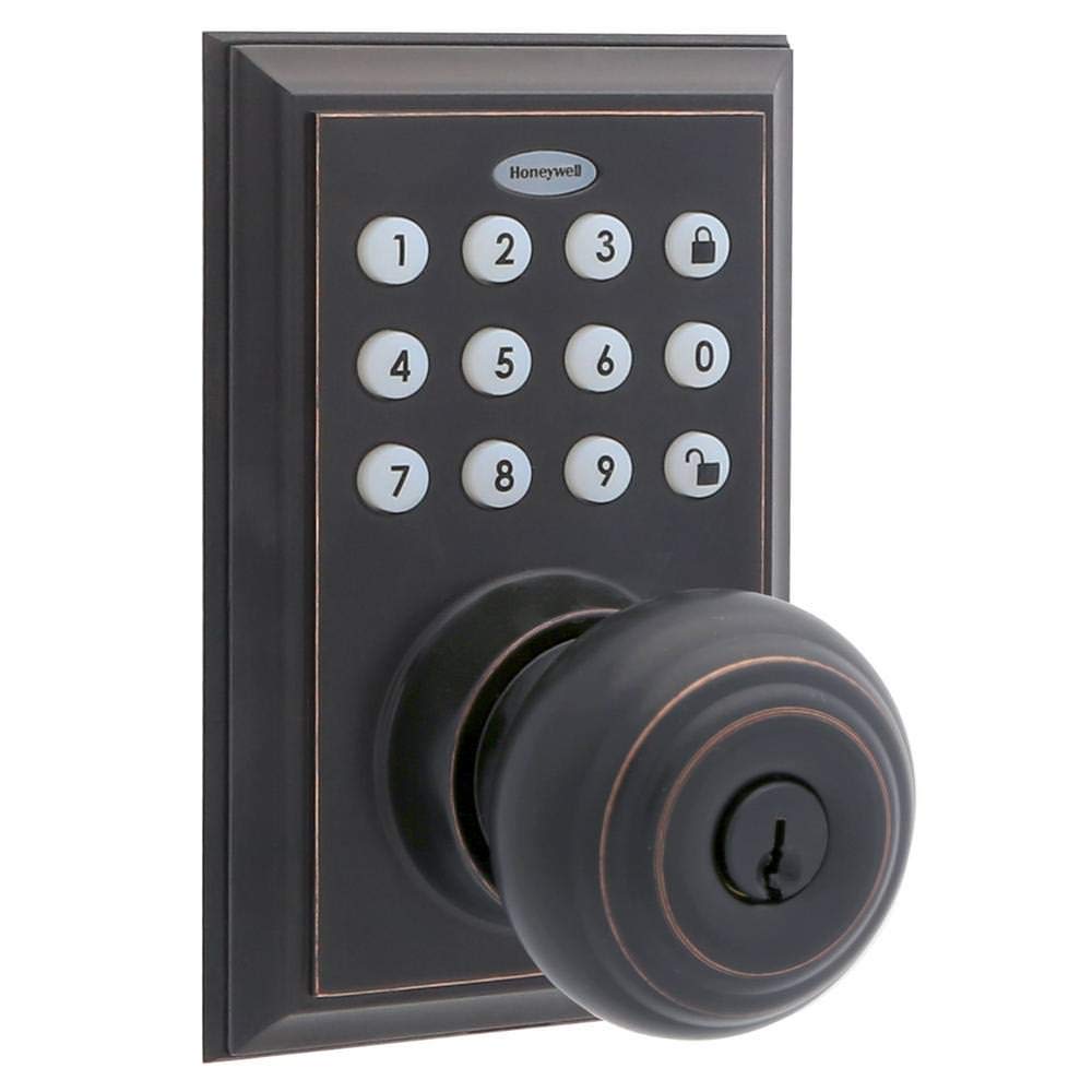 Honeywell Bluetooth Enabled Digital Door Knob Lock With Keypad, Bronze