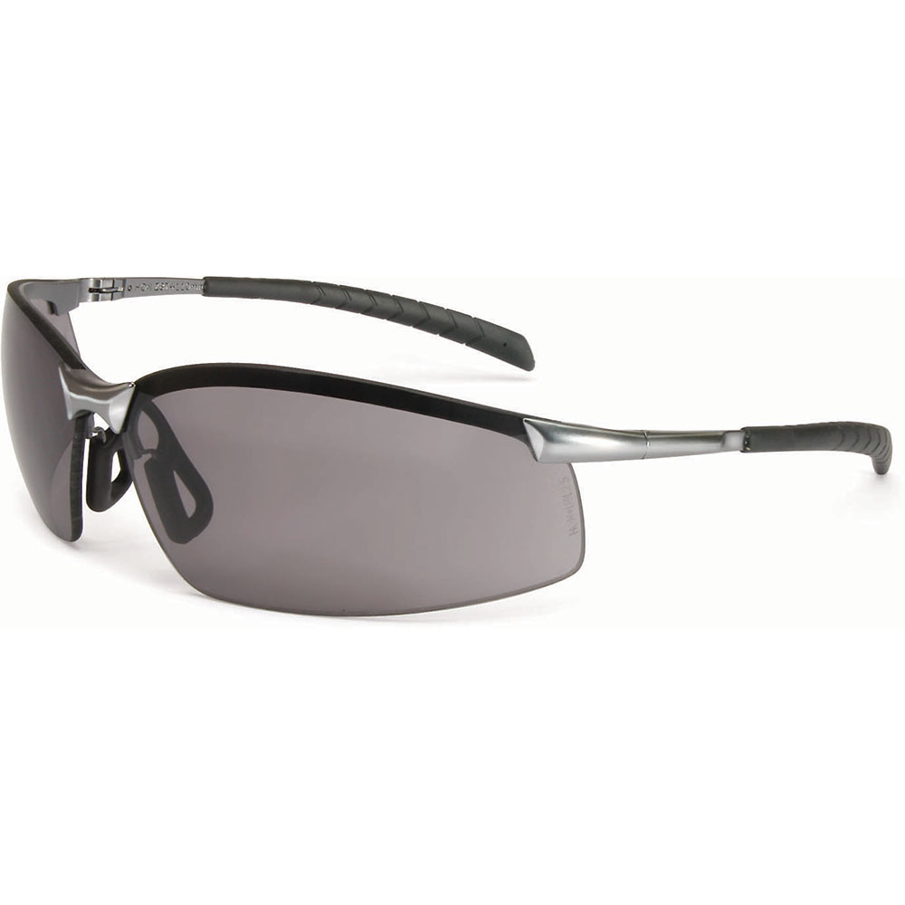 North by Honeywell GX-8 Series Safety Eyewear, Brushed Steel with TSR Gray Lens - A1301