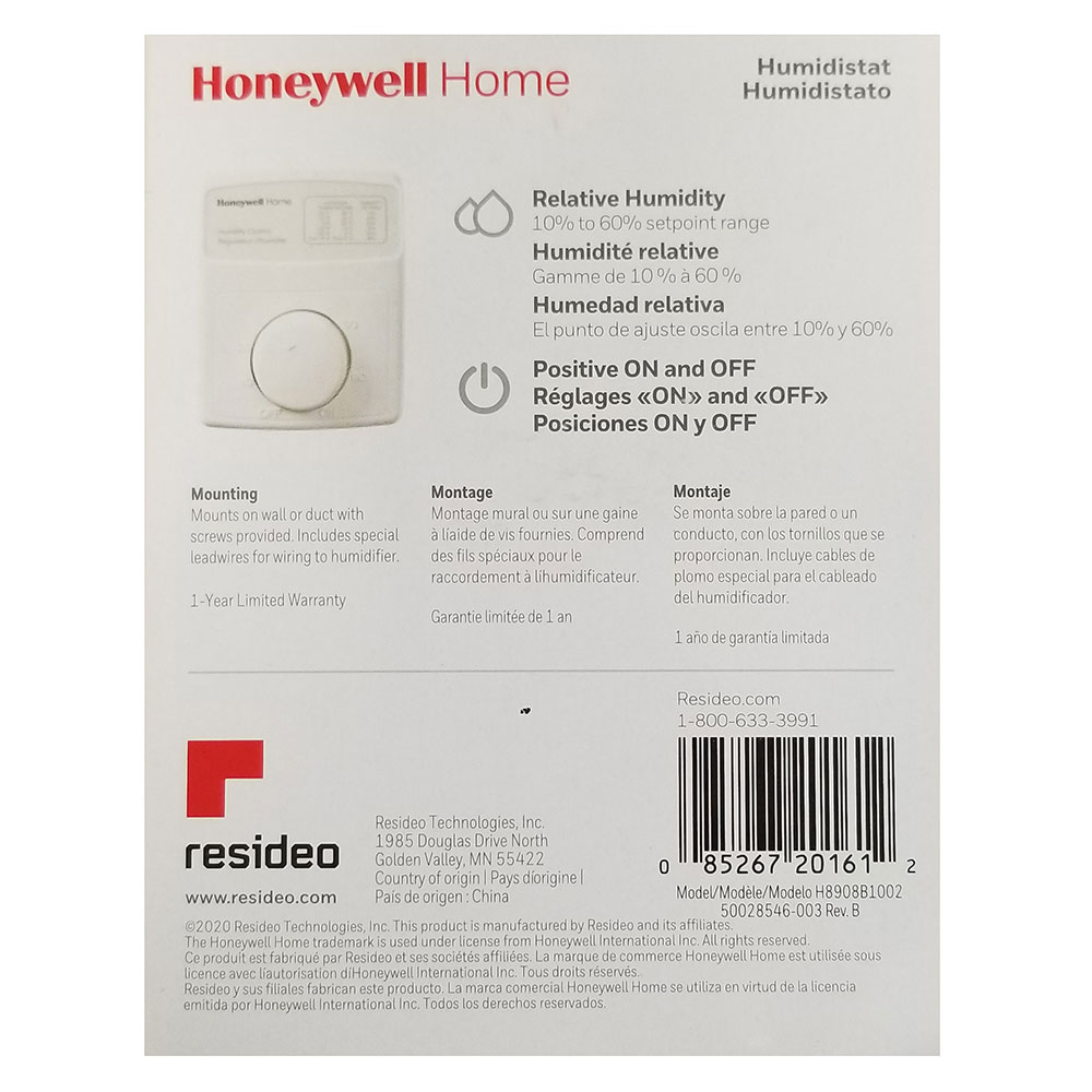 Honeywell HHM10B Humidity Monitor Black