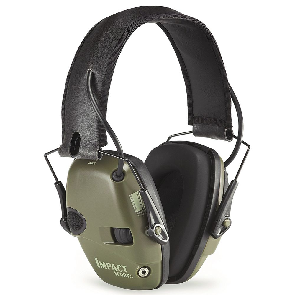 Honeywell Impact Sport Bolt Electronic Earmuff, Hunter Green - R-01526