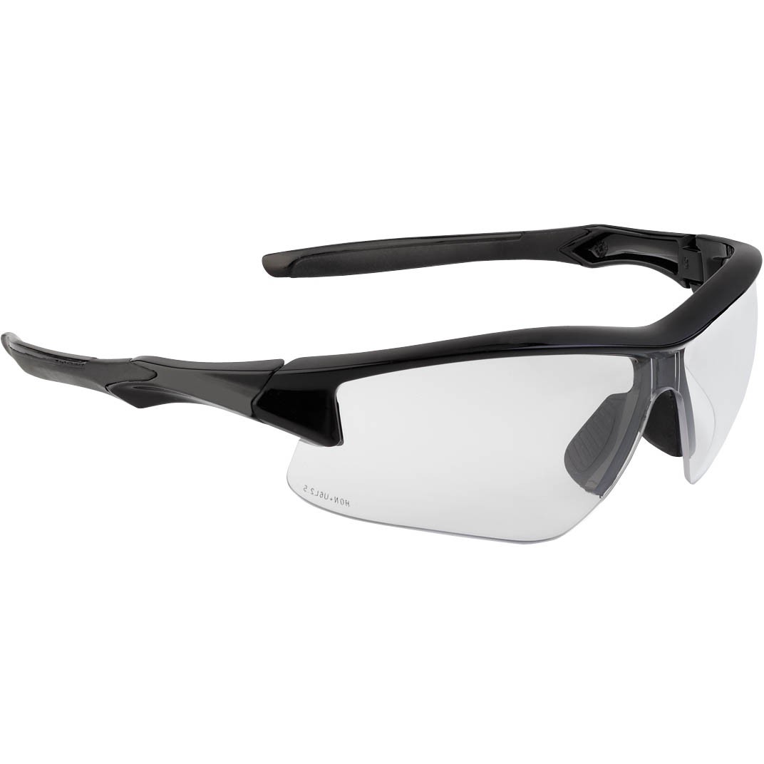 Howard Leight by Honeywell Acadia Shooter's Safety Eyewear, Black Frame, Clear Lens with Uvextreme Plus Anti-Fog lens coating - R-02214