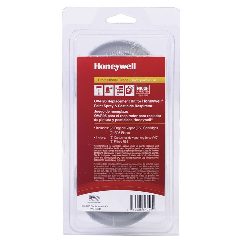 Honeywell OV/R95 Cartridge/Filter Replacement Kit, for Honeywell Convenience Pack Respirators, 2 Pack - RWS-54040