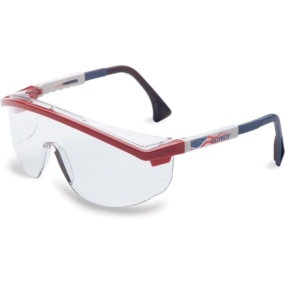 UVEX by Honeywell Astrospec 3000 Red/White/Blue Safety Glasses With Clear Anti-Fog Lens - S1169C