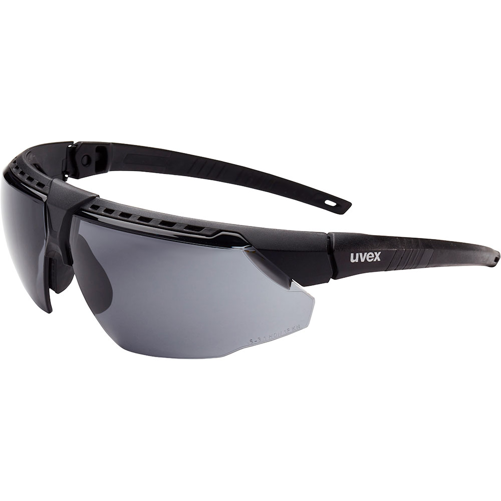 UVEX by Honeywell Avatar Safety Glasses, Black Frame with Gray Lens & HydroShield Anti-Fog Coating - S2851HS