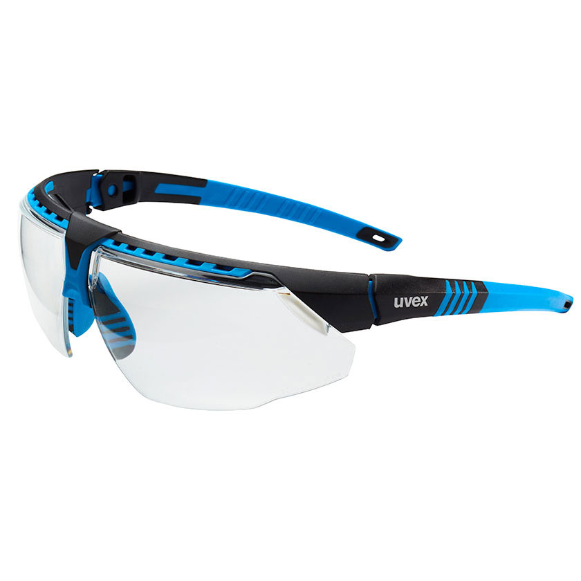 Uvex by Honeywell Avatar Adjustable Safety Glasses with HydroShield Anti-Fog Coating, Standard, Blue/Black - S2870HS