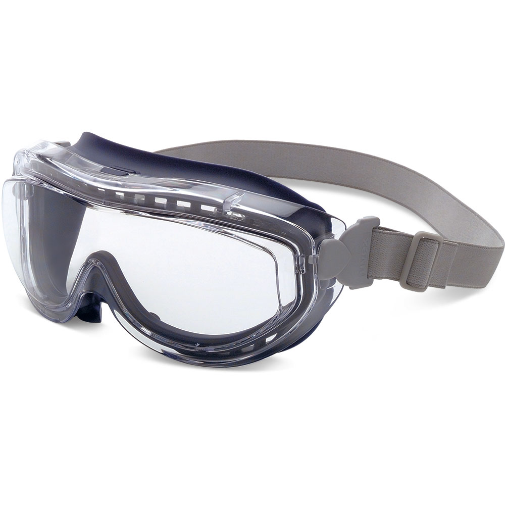 Uvex by Honeywell Flex Seal Indirect Vent Over The Glasses Goggles with Blue Low Profile Frame and Clear Uvextreme Anti-Fog Lens - S3405X