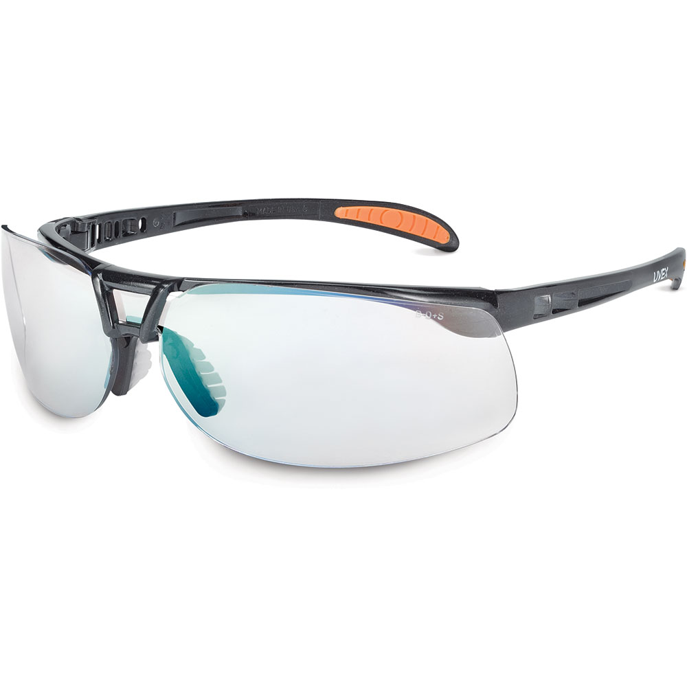 Uvex by Honeywell Protege Metallic Black Safety Glasses with SCT-Reflect 50 Anti-Scratch/Hard Coat Lens - S4202