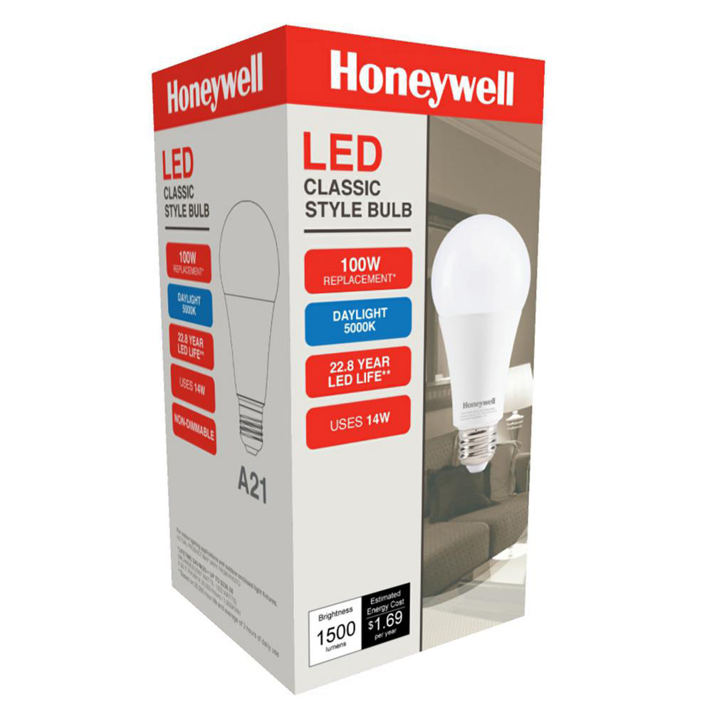 Honeywell 100W Equivalent Daylight White A21 LED Light Bulb