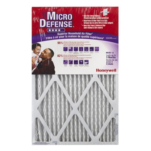 Honeywell CF112C1625/N MicroDefense MERV 12 Superior Household Air Filter (3-pack) - 16x25x1