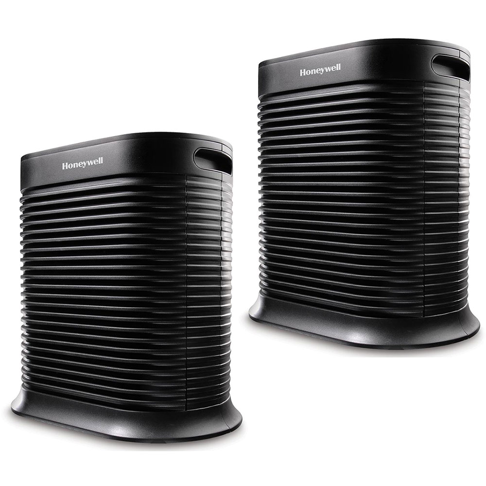 2 Pack Bundle of Honeywell True HEPA Air Purifier with Allergen Remover - Black, HPA100