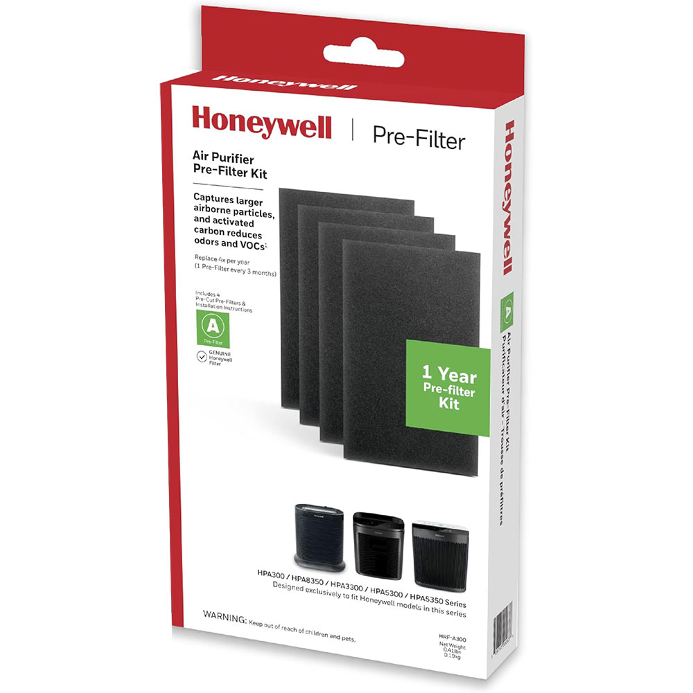6-Pack Carbon Pre-Filters For Honeywell HPA300 Air Purifier - Type A Replacement Filters, Black
