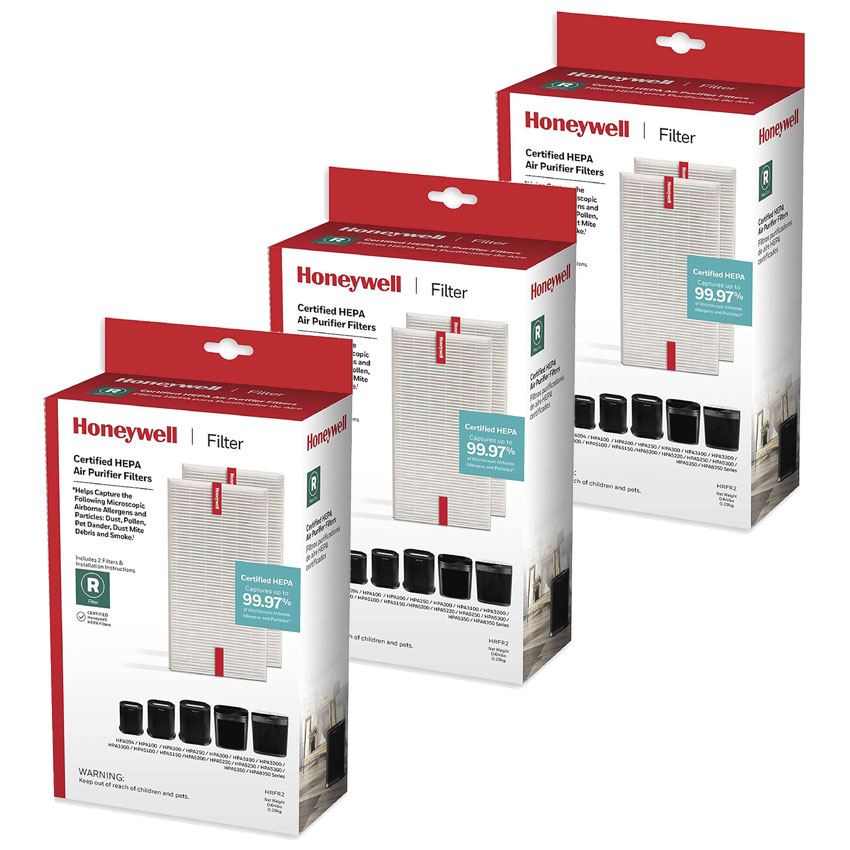 Bundle of Three Honeywell Filter R True HEPA Replacement Filter 2 Packs (6 Filters)