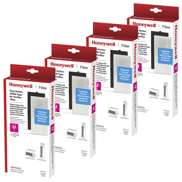4 Pack of Honeywell HEPAClean Air Purifier Replacement Filter U