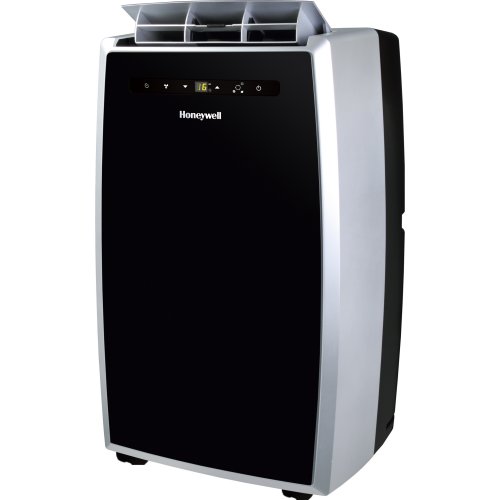 Honeywell MN12CES Portable Air Conditioner, 12,000 BTU Cooling, with Dehumidifier & Fan (Black-Silver)