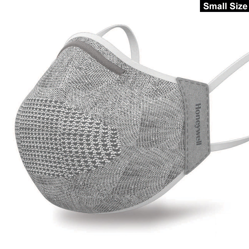 Honeywell Dual-Layer Face Cover (Youth/Adult Extra Small) with 8 Replaceable Filters, Light Gray - RWS-50115