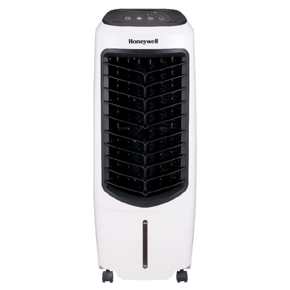 Honeywell TC10PEU Compact Evaporative Tower Air Cooler with Fan and Humidifier, Washable Dust Filter, 194 CFM - 2.6 Gallon Tank (White)