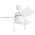 HoHoneywell Ocean Breeze Ceiling Fan with Frosted Cylinder Light, White, 30-Inch - 50600-03