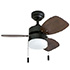 Honeywell Ocean Breeze Ceiling Fan with Frosted Cylinder Light - 30 Inch, Bronze