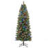 Honeywell 7 ft Pencil Slim Pre Lit Christmas Tree, Frances Cashmere Artificial Tree with 200 Dual Color Changing LED Lights