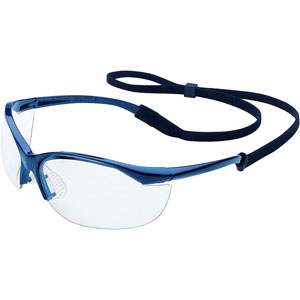 Uvex by Honeywell Vapor Safety Eyewear Metallic Blue, Clear Anti-Scratch Lens