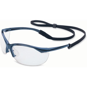 Uvex by Honeywell Vapor Safety Eyewear Metallic Blue, Clear Anti-Fog Lens