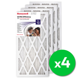 Honeywell 12x24x1 Ultra Efficiency Allergen MERV 13 Air Filter, 4 Pack