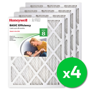 Honeywell 16x20x1 Standard Efficiency Allergen MERV 8 Air Filter - 4 Pack
