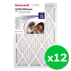 Honeywell 16x24x1 Ultra Efficiency Allergen MERV 13 Air Filter - 12 Pack