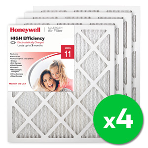 Honeywell 18x20x1 High Efficiency Allergen MERV 11 Air Filter, 4 Pack