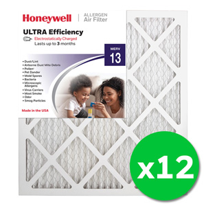 Honeywell 18x20x1 Ultra Efficiency Allergen MERV 13 Air Filter, 12 Pack