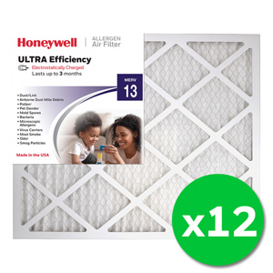 Honeywell 20x24x1 Ultra Efficiency Allergen MERV 13 Air Filter, 12 Pack