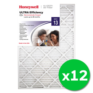 Honeywell 20x30x1 Ultra Efficiency Allergen MERV 13 Air Filter, 12 Pack