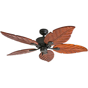 Honeywell Willow View 52-Inch Bronze Tropical Ceiling Fan, Hand Carved Blades - 50501-03