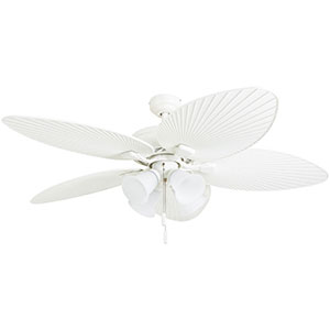 Honeywell Palm Lake Tropical LED Ceiling Fan with Bowl Light - 52 Inch, White
