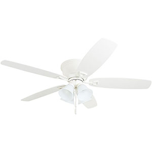 Honeywell Glen Alden Low Profile Ceiling Fan with 4 LED Lights - 52 Inch, White