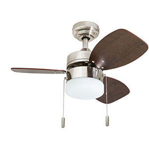 Honeywell Ocean Breeze Ceiling Fan with Frosted Cylinder Light - 30 Inch, Nickel