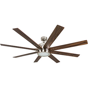 Honeywell Xerxes LED Remote Control Ceiling Fan - 62 Inch, Brushed Nickel