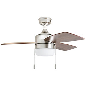 Honeywell Barcadero Indoor LED Ceiling Fan, Modern Brushed Nickel, 44-Inch - 50616