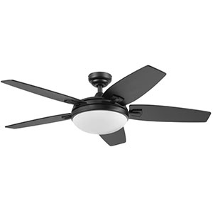 Honeywell Carmel 48 inch Indoor Ceiling Fan with Light and Remote, Matte Black